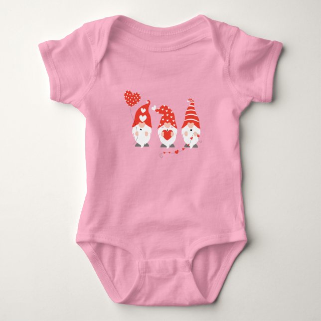 Body Joyeux Valentin Gnomes Rouge Rose (Devant)