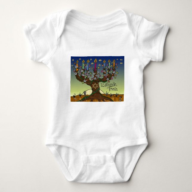 Body Judaica L'shanah Tovah Arbre de vie Dons Vêtements (Devant)