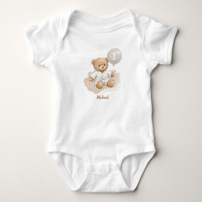 Body Judo Bear’s First Belt" – 1st Birthday White Belt (Devant)
