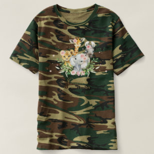 T-shirt Jungle Animal rose Floral Girl 1er Anniversaire te