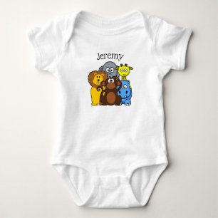 Body Jungle ou Zoo Animaux Thème Personnalisé Baby Tee