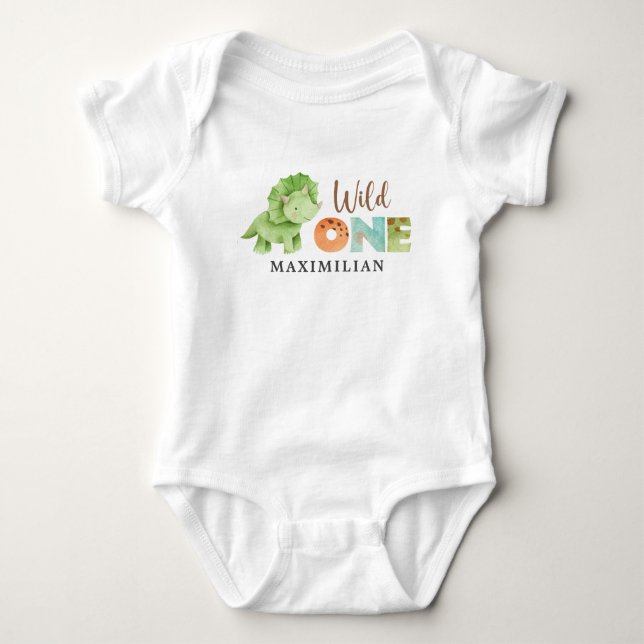 Body Jurassic Wild One 1er Anniversaire Baby Bodysuit (Devant)