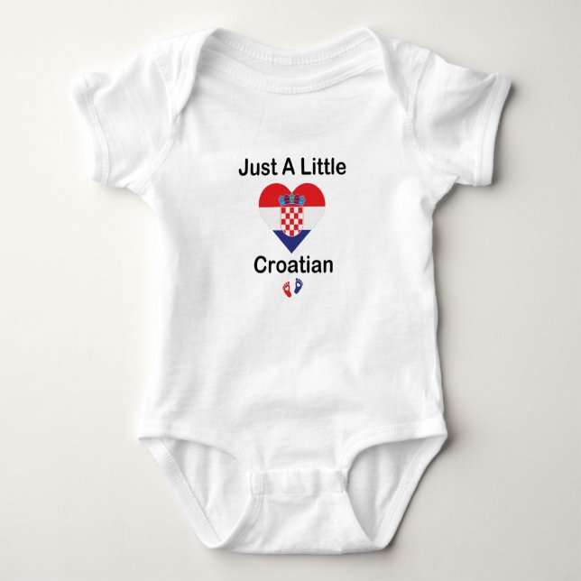 Body Just A Little Croatian,baby Gift Croatia Flag Baby (Devant)
