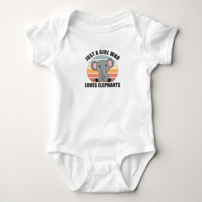 Body Juste une fille qui aime les éléphants mignons ani (Devant)