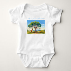 Body Kangourou sous un eucalyptus avec des boules de No
