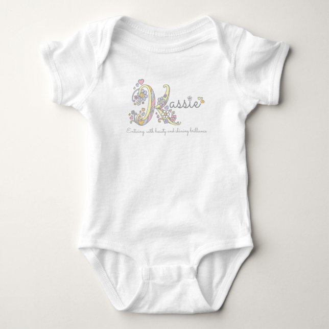Body Kassie girls name signifiant K coeurs monogrammes (Devant)