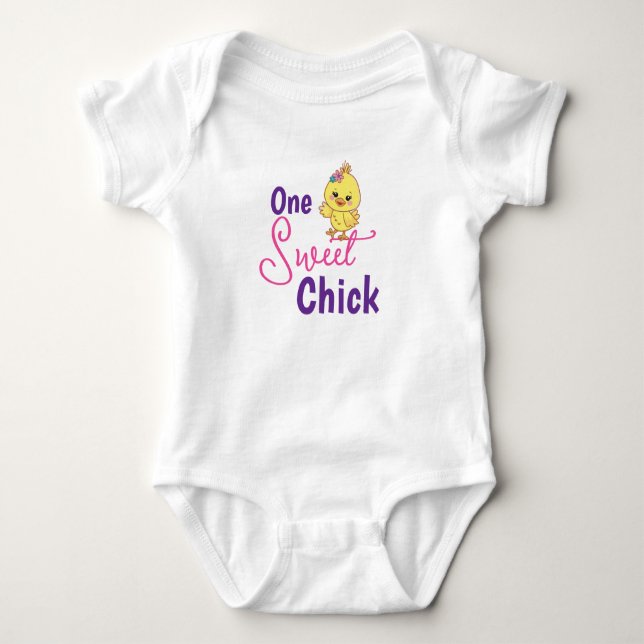 Body Kawaii Baby Chicks One Sweet Chick White Baby Bib (Devant)