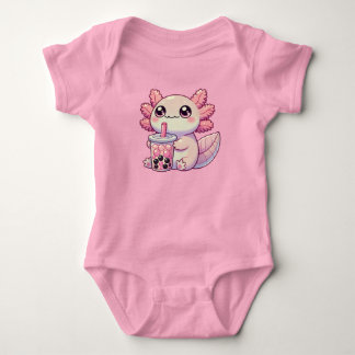 Body Kawaii Chubby Axolotl avec thé à bulle