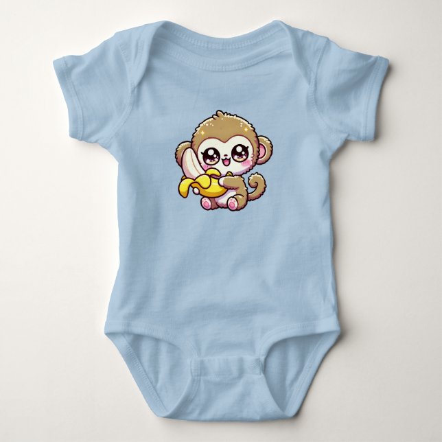 Body Kawaii Chubby Baby Monkey Accrocher de la banane (Devant)