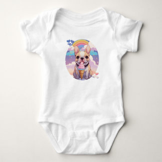 Body Kawaii French Bulldog Crème glacée Arc-en-ciel