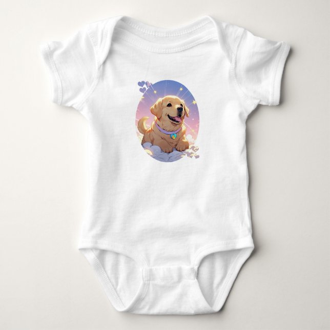 Body Kawaii Labrador Retriever ciel et étoiles (Devant)