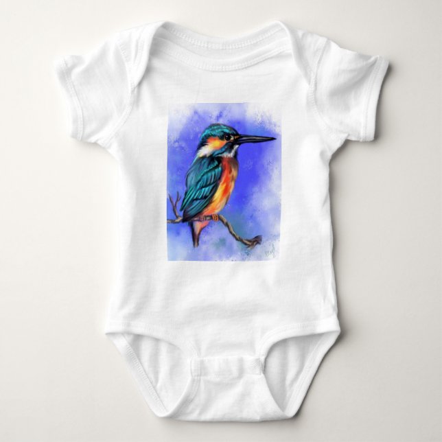 Body Kingfisher Bird Baby Bodysuit (Devant)