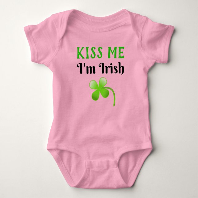 Body Kiss Me Je suis Irlandais St. Patrick's Day Green (Devant)