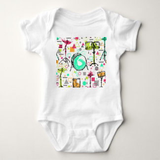 Body Kit Tambour : Aquarelle Memphis Retro.