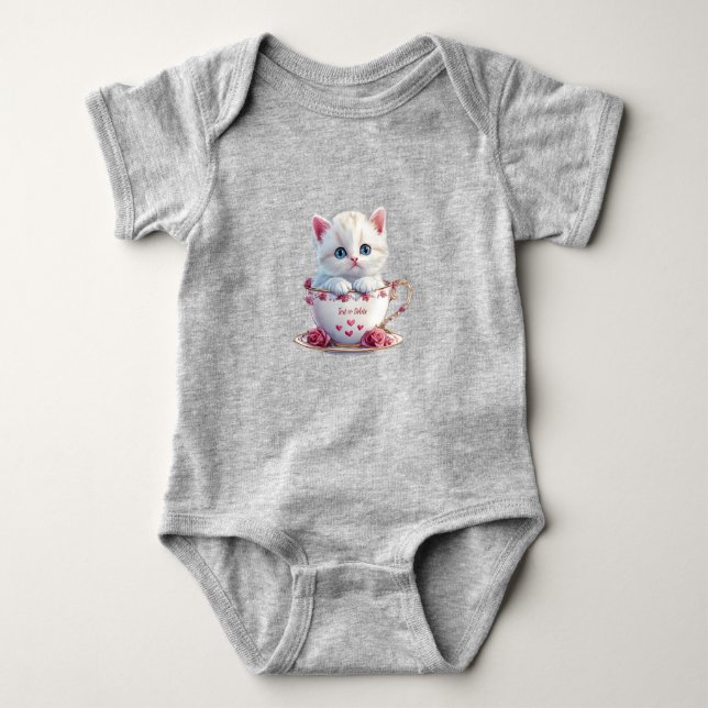 Body Kitten en Coupe Fleurs roses Bodysuit bébé (Devant)