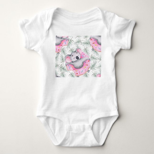 Body Koala aquarelle, motif tropical. (Devant)