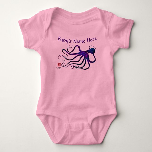 Body La pieuvre d'Amy en violet - Costume bébé (Devant)