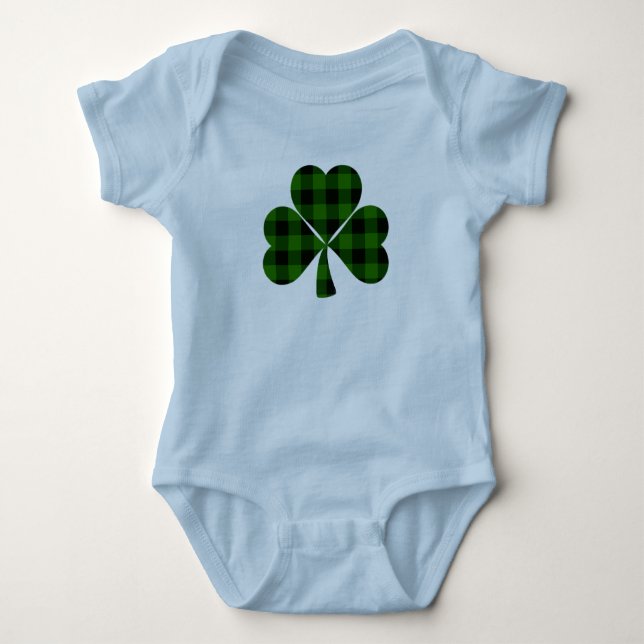 Body la Saint-Patrick, trèfle à carreaux vert irlandais (Devant)