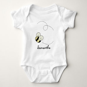 Body L'abeille mignonne heureuse gaffent la plante