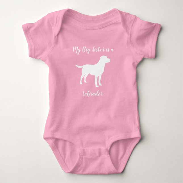 Body Labrador Chien Baby shower Girl Lab Rose (Devant)