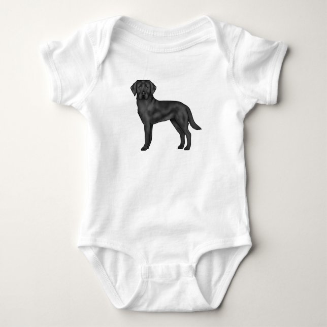 Body Labrador Retriever Noir Adorable Chien de Dessin A (Devant)
