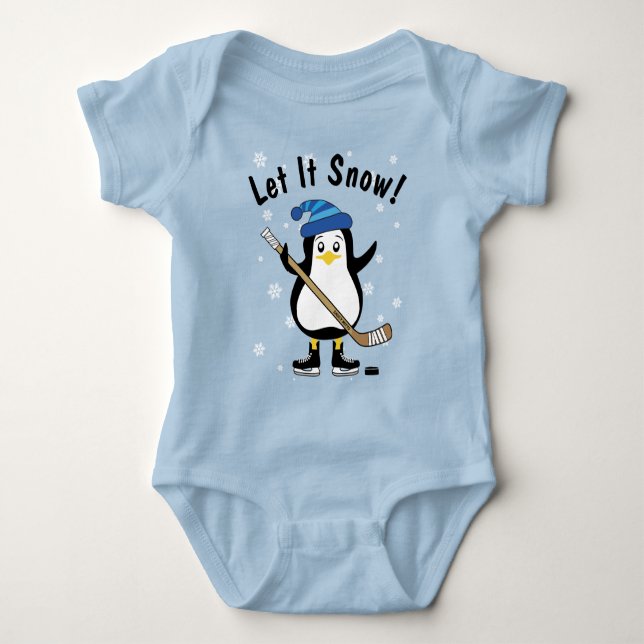 Body Laisse-le neiger ! Bodysuit pour bébé en pingouin  (Devant)