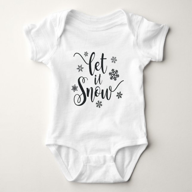 Body Laisser neiger Noël Calligraphie | Bodysuit bébé (Devant)