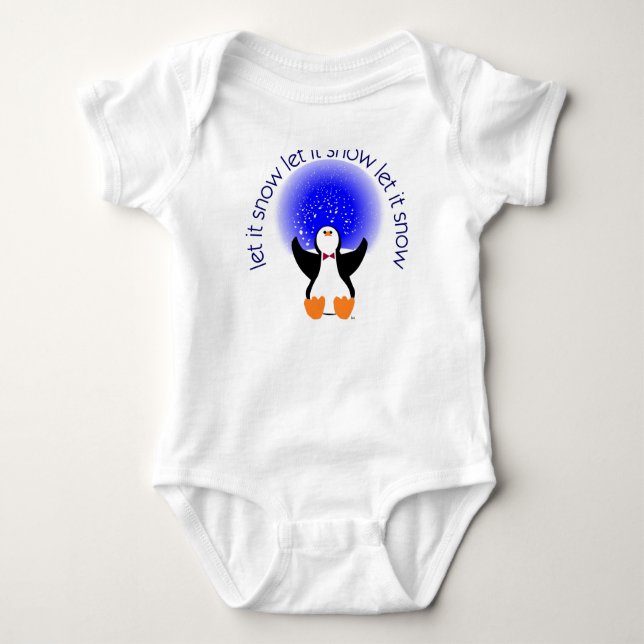 Body Laissez lui neiger chemise de bébé de pingouin (Devant)