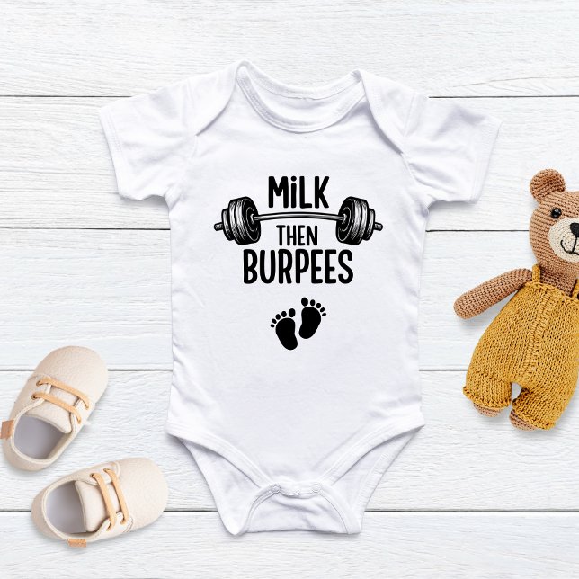 Body Lait puis Burpees, Bébé Drôle, Bébé CrossFit (Créateur téléchargé)