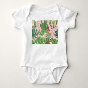 Body Lamas aquarelle et motif cactus.