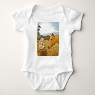Body Lapin blanc et Cheval jaune