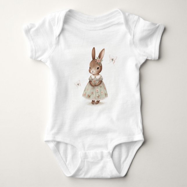 Body Lapin Brown en robe florale (Devant)