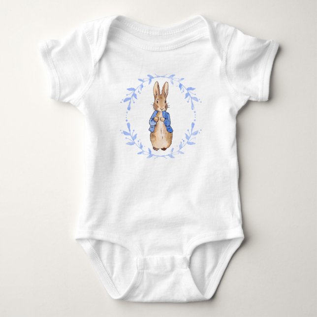 Body Lapin classique veste bleue couronne feuillue (Devant)