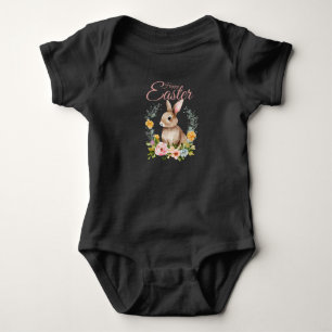Body Lapin de Pâques aquarelle mignon Couronne florale