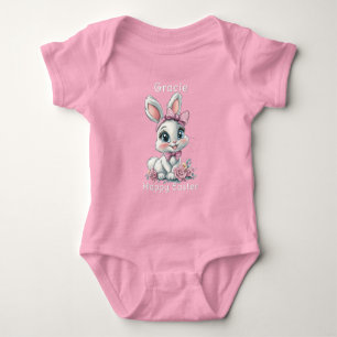 Body Lapin de Pâques aux grands yeux roses roses & ruba