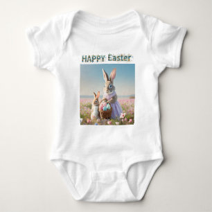 Body lapin de Pâques avec oeufs de Pâques Joyeuses Pâqu