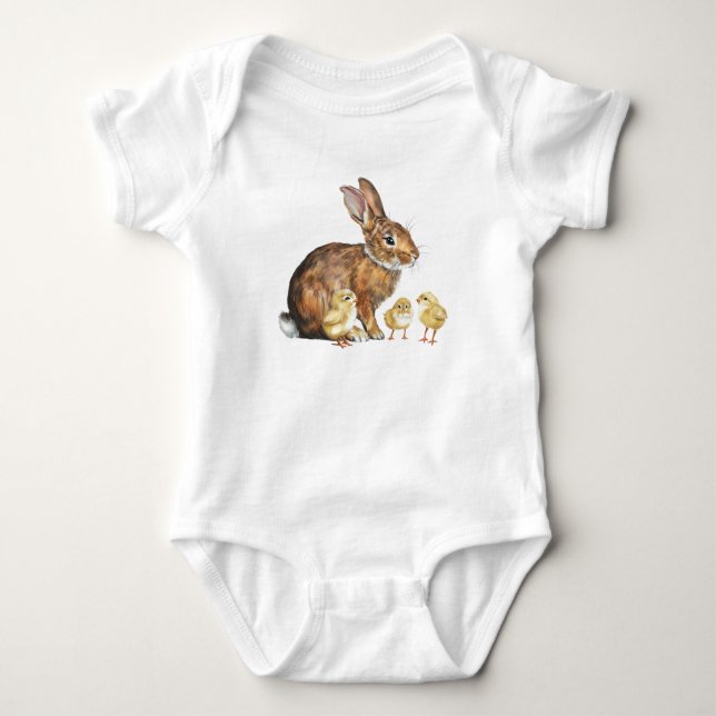 Body Lapin de Pâques avec poussins de Pâques (Devant)