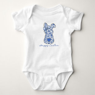 Body Lapin de Pâques Coquette Floral Bleu
