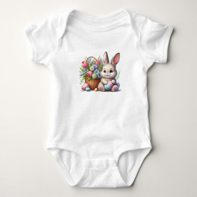 Body Lapin de Pâques, oeufs et fleurs (Devant)