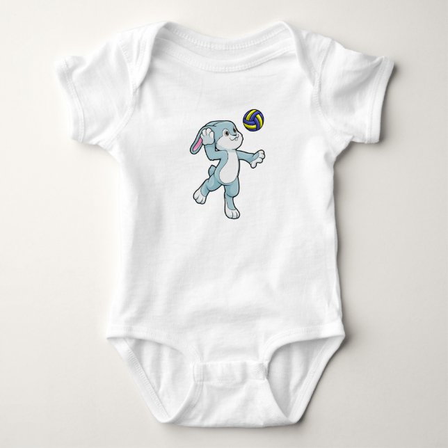 Body Lapin en sport avec volleyball (Devant)