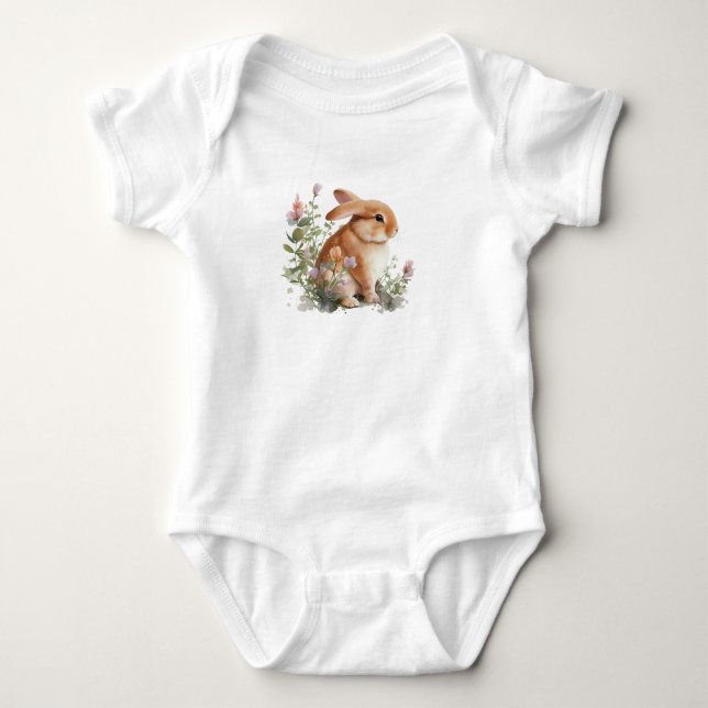 Body Lapin Lapin avec Fleurs (Devant)