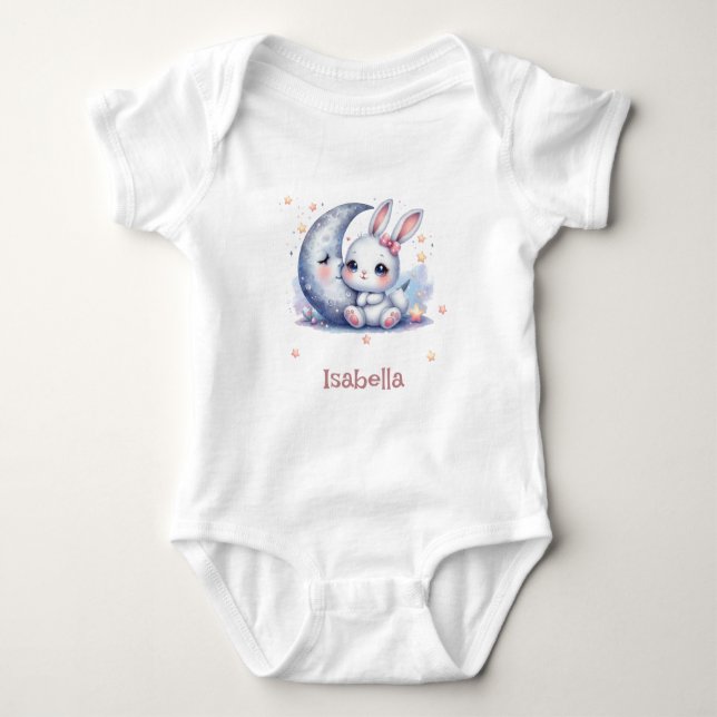 Body lapin mignon assis sur la lune  (Devant)
