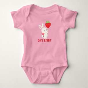 Body Lapin mignon avec design Kawaii de fraise