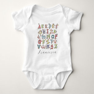 Body Lapins de l'alphabet, papillons, fées et fleurs