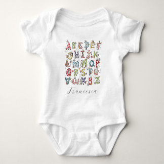 Body Lapins de l'alphabet, papillons, fées et fleurs