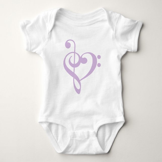 Body Lavender Treble Clef & Bass Clef Heart (Devant)