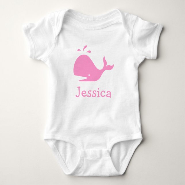 Body Le bébé rose de baleine vêtx | Personalizable (Devant)