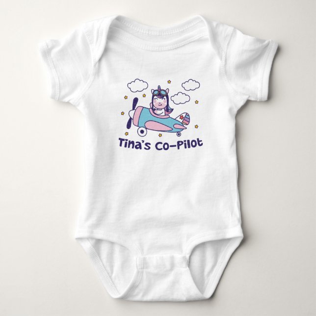 Body Le copilote de Tina - Avion Licorne (Devant)