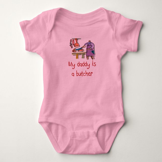 Body Le papa est un T-shirt de bébé de boucher (Devant)