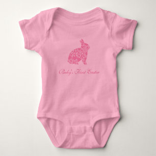 Body Le premier lapin de coeur rose de Pâques